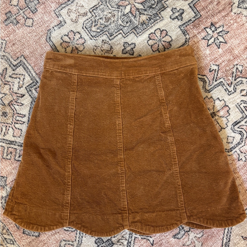 Altar'd State Tan A-Line Corduroy Skirt